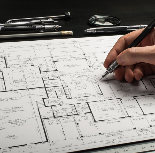 printed construction plan